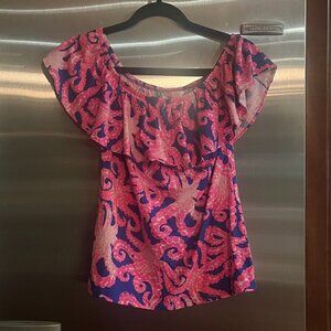 LILLY PULITZER off the shoulder top XS